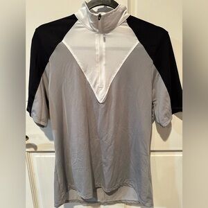 Kerrits Black and Gray Short Sleeve Top, Womens size Medium